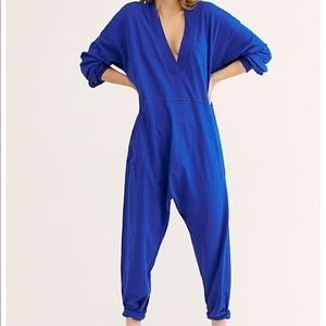 Free People Just Because Romper Jumpsuit One Piece Women’s size S in Blue